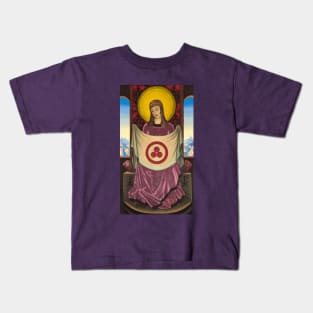 Madonna Oriflamma by Nicholas Roerich Kids T-Shirt